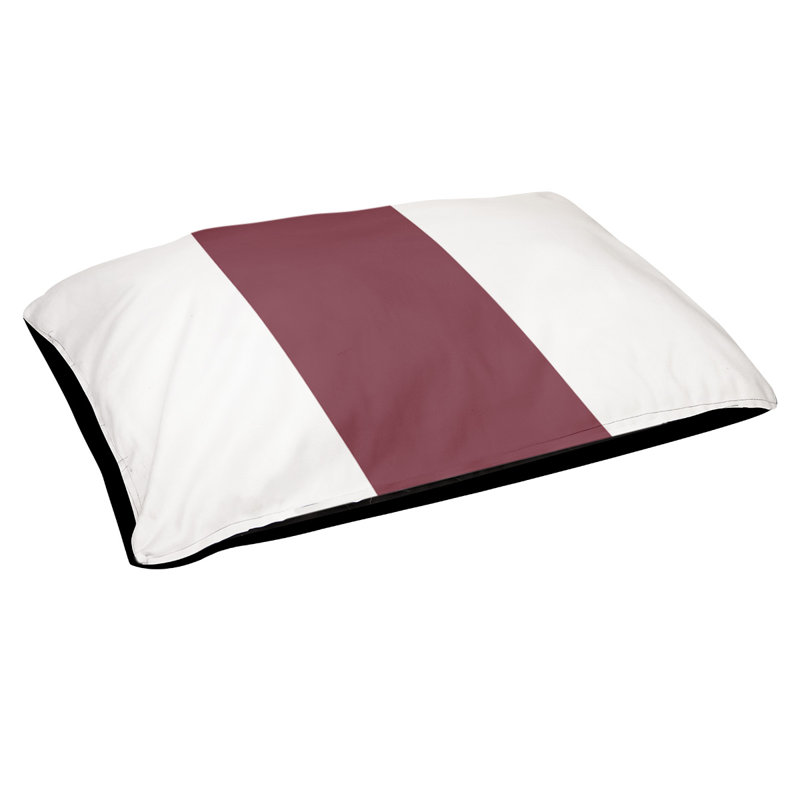 Coussin de lit pour chien Cincinnati, Moyen (l 28 po x P 18 po x H 6 po), White/Burgundy