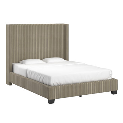 Vita Upholstered Pleated Wingback Bed