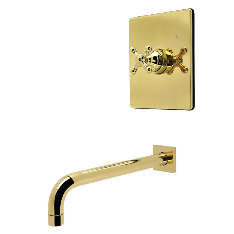 Robinet de baignoire à pression équilibrée à poignée simple Kingston Brass Metropolitan, Laiton poli