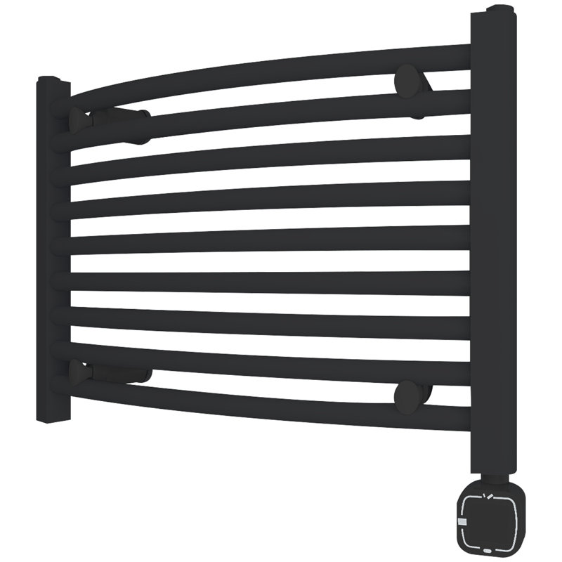 Curved Towel Rail Towel Warmer, Matte Black
