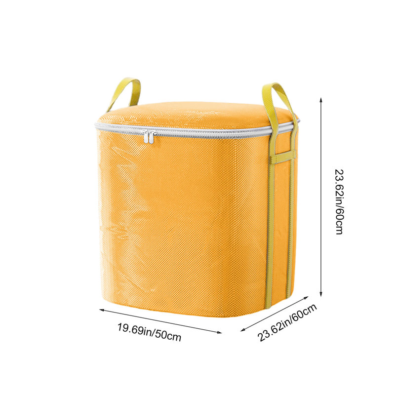  Large Storage Bags, Heavy Duty Closet Organizers and Storage, Foldable Clothes Storage Bins with Lids, Storage Containers for Blanket, Comforter, Pillow, Bedding (Orange, S)