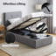 HOMCOM 3ft Single Ottoman Bed with Gas Lift, Linen Tufted Headboard-1532720128-1532720189