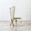 Ensemble de 4 magnifiques chaises en velours à dossier haut en acier inoxydable pour salle à manger-651076440