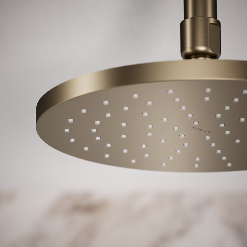 Contemporary Rain Shower Head, 1.75 GPM, Vibrant Brushed Bronze, Round 