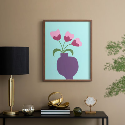 «Modern Blooms I», reproduction encadrée - bois massif