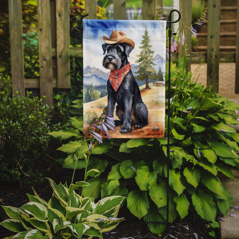 Drapeau Cowboy Welcome Garden, Schnauzer géant