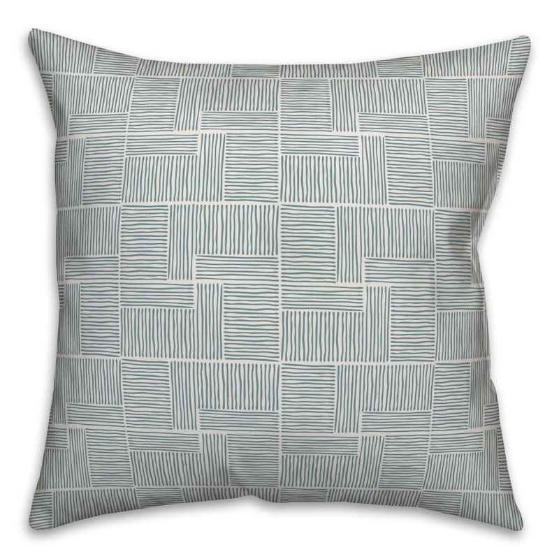  Coussin Blocks, 20 po x 20 po, Géométrique bleu 1