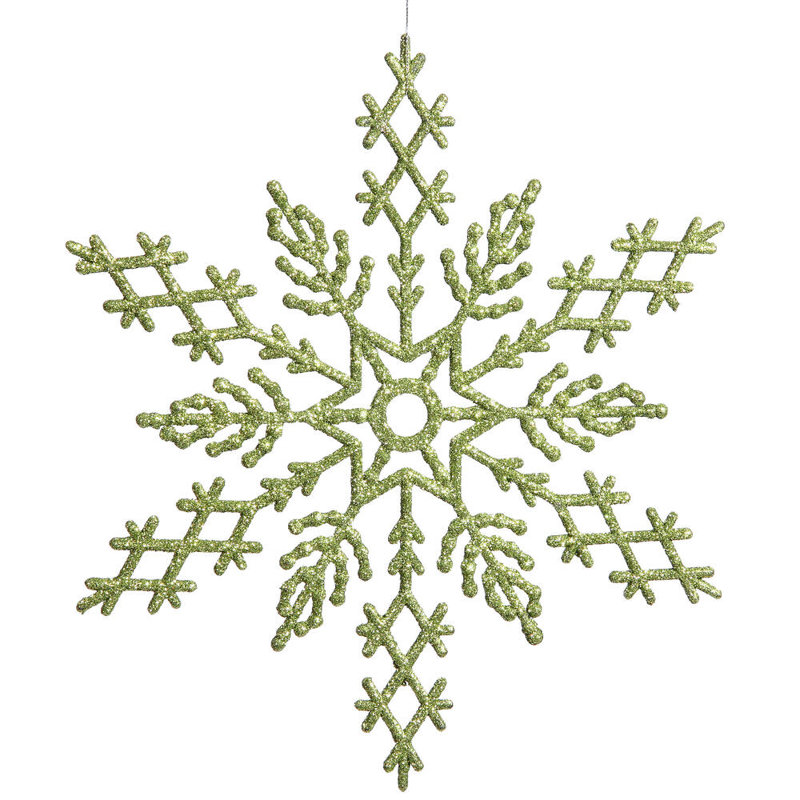 Glitter Snowflake Ornament, 8" H x 8" W x 0.5" D, Mocha