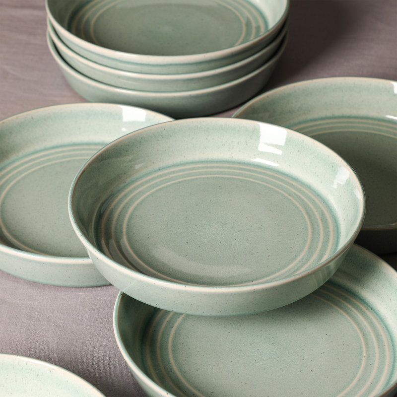 Ensemble de bols à pâtes en pierre 8 pièces Stone Lain Claire, Vert