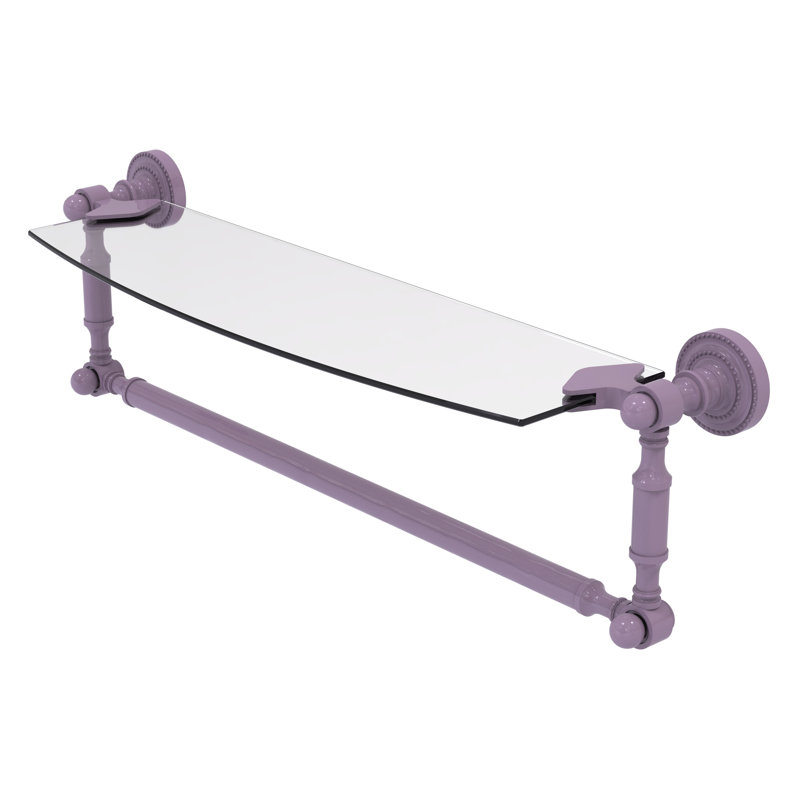 Tablette de meuble-lavabo en verre avec barre à serviettes intégrée Dottingham, H 5 po x l 18 po x P 5 po, Lavande