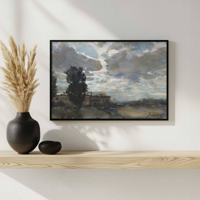 «Storm Clouds» par Stephen Calcasola, reproduction d'art, Impression sur cadre ouvert sans papier mat, H 36 po x l 48 po