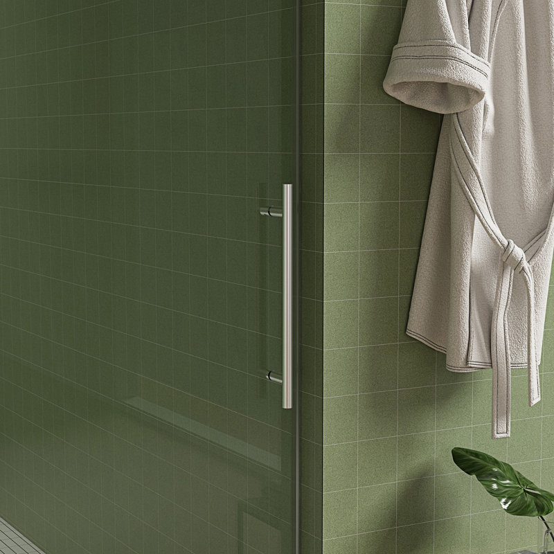 Porte de douche sans cadre de 56 à 60 po x H 70 po, porte de douche coulissante, couche facile à nettoyer à double face