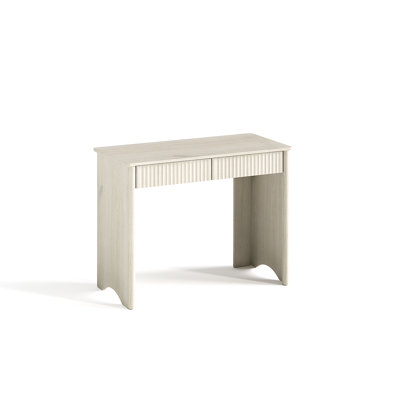 Bureau cannelé cannelé à 2 tiroirs, bureau d'ordinateur 39 po pour bureau à domicile, meuble-lavabo peu encombrant pour chambre à coucher