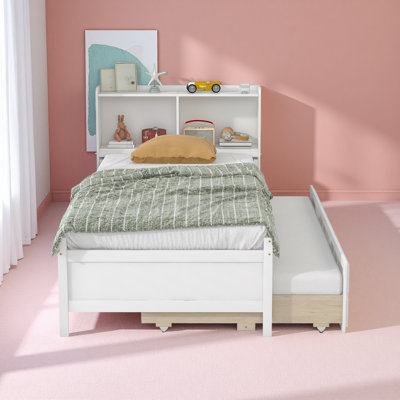 Twin Bed With Bookcase,Twin Trundle,Drawers