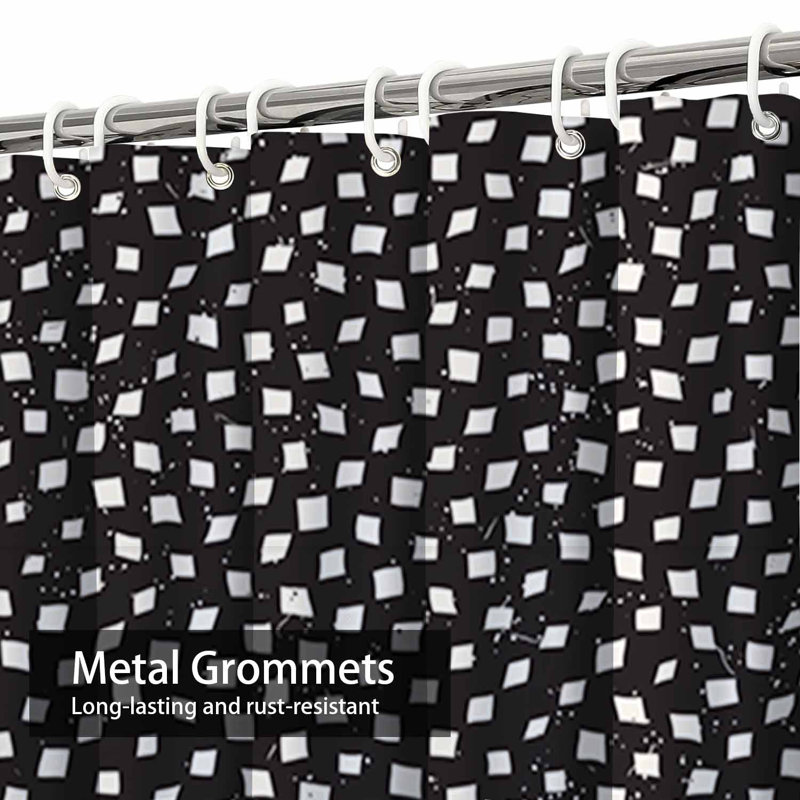 Rideau de douche blanc sans couture à 12 crochets, L 72 po x l 84 po