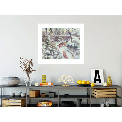 «Effet de Neige a Montfoucault» par Camille Pissarro, impression giclée encadrée