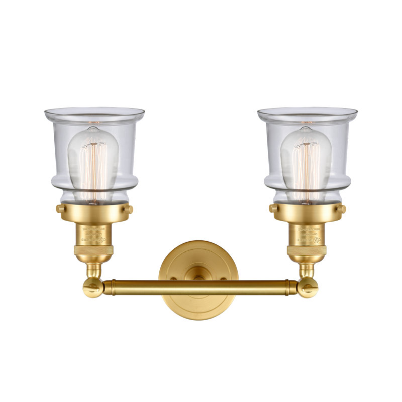 Éclairage pour salle de bain 2 lumières Alexandira, Ampoule DEL 6 watts Vinage, Transparent, Or satiné