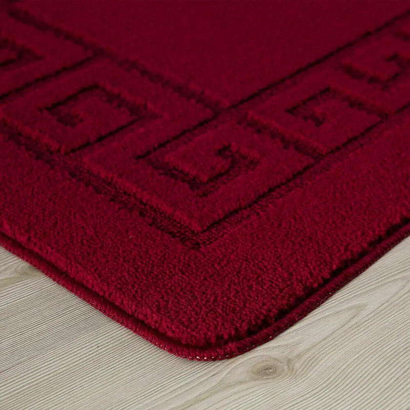 Geometric Area Rug, Runner 80 x 300 cm, Red
