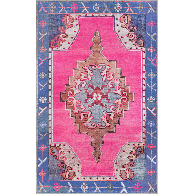 Oppie Performance Chenille Oriental Indoor Rug, Rectangle 3'6" x 5'6"