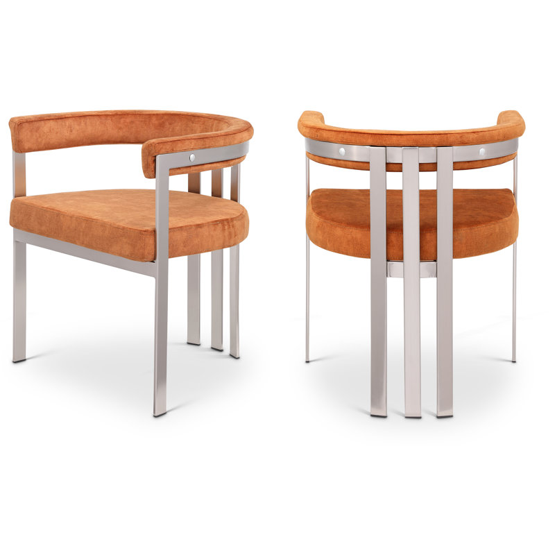 Fauteuil en velours Marcello Kenlea, Velours cognac