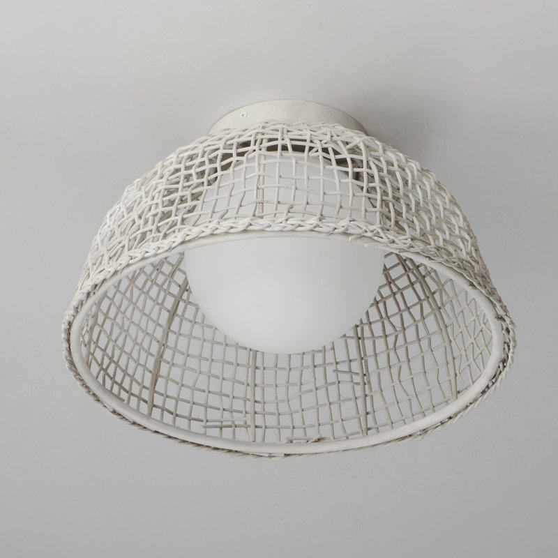 Cestino-Flush Mount, Weathered White