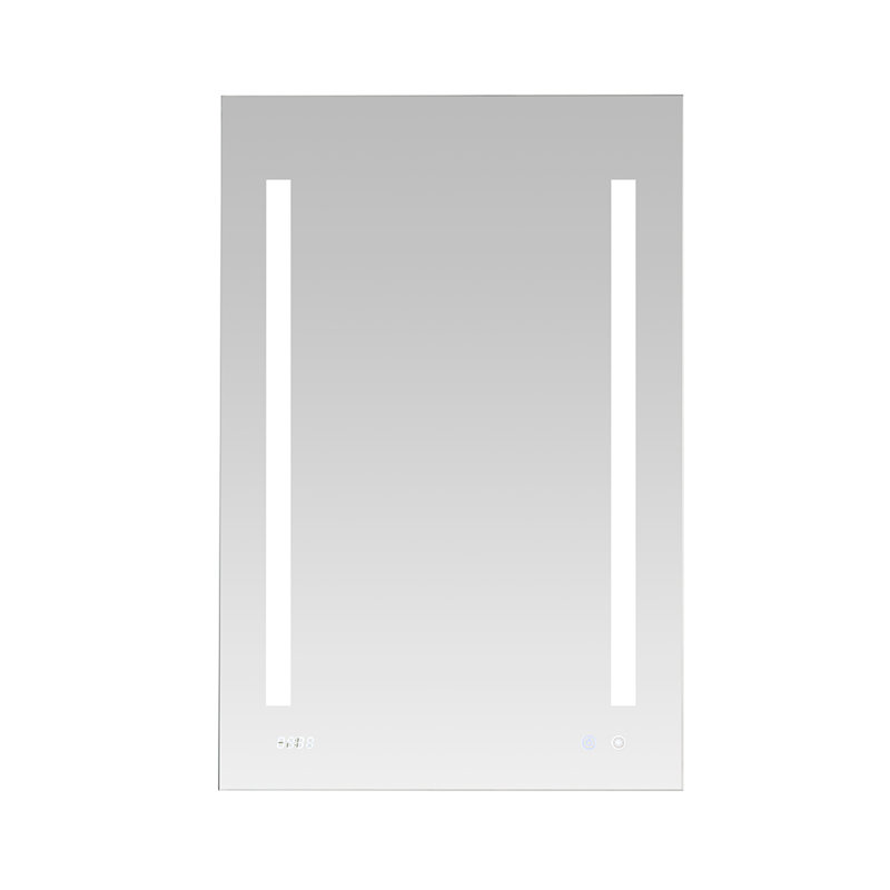 Armoire à pharmacie à DEL avec désembueur, l 24 po x H 40 po x P 5 po Osher, prises électriques, horloge numérique, gradateur, miroir grossissant 3X à DEL réglable