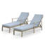 Ensemble 2 pièces de chaise longue de patio en aluminium avec dossier et coussins de sangles-1711014939