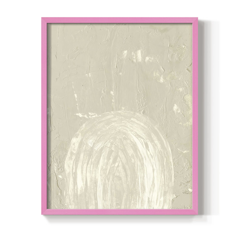 Sandy Arcs I, reproduction encadrée - bois massif, Rose, H 11 po x l 9 po