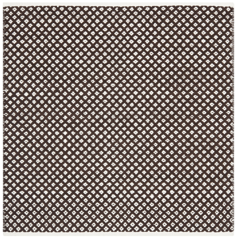 Alpizar Flat Weave Cotton Geometric Rug, Square 4'
