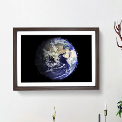 Planet Earth in Space - Picture Frame Painting Print