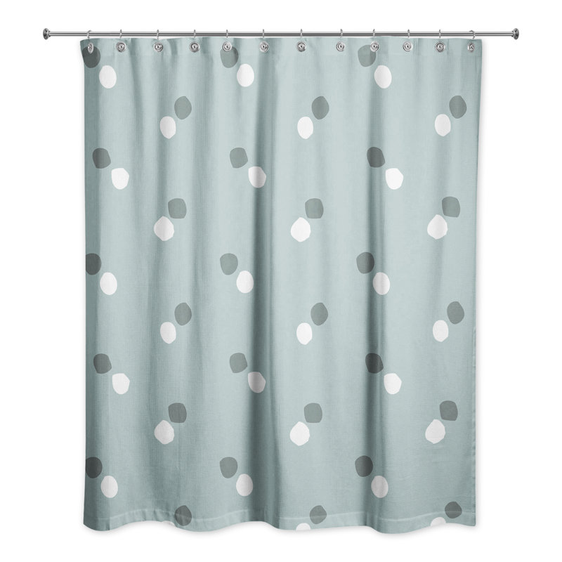 Rideau de douche simple points Sandlin, Bleu