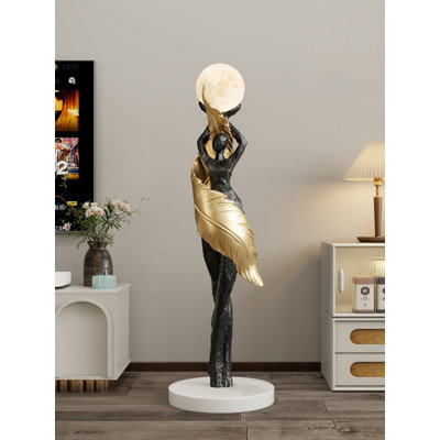Simple and Modern Resin and Wood Floor Lamp