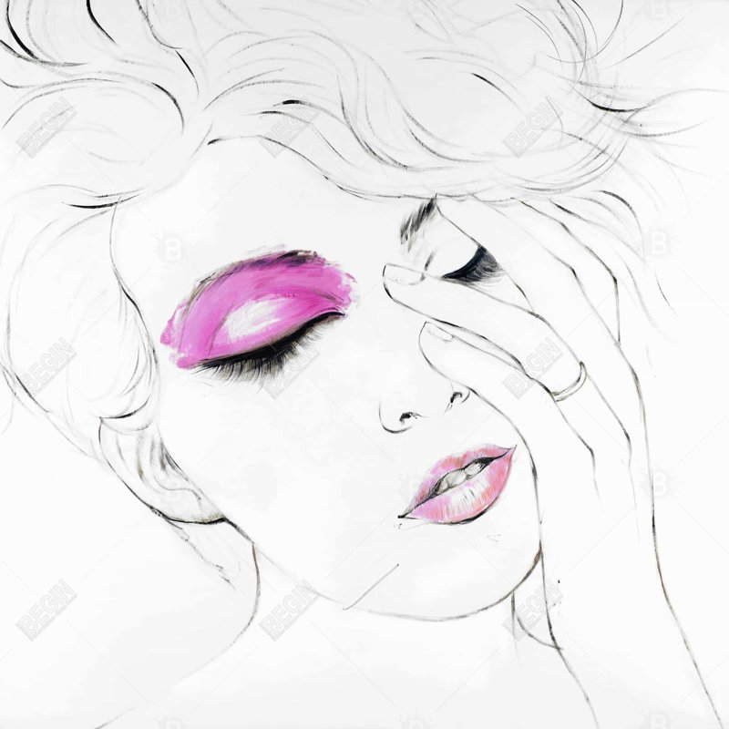 " Pink Makeup ", 24" H x 24" W