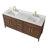 72" Fully Assembled Double Sink Bathroom Vanity with Solid Surface White Granite Top & Backsplash
