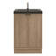 Meuble-lavabo autoportant de 23,6 po Monterey + lavabo en acrylique noir renforcé-644166516