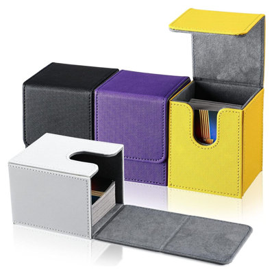 Leather Card Deck Box Set 4 Pack Storage Case