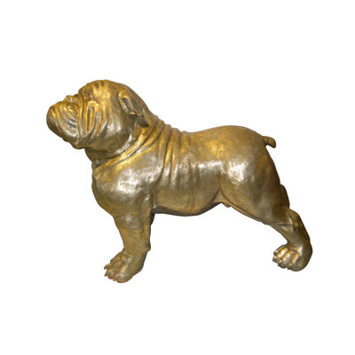 Gold Bulldog Giant Bronze Statue -  Size: 62"L X 26"W X 44"H.