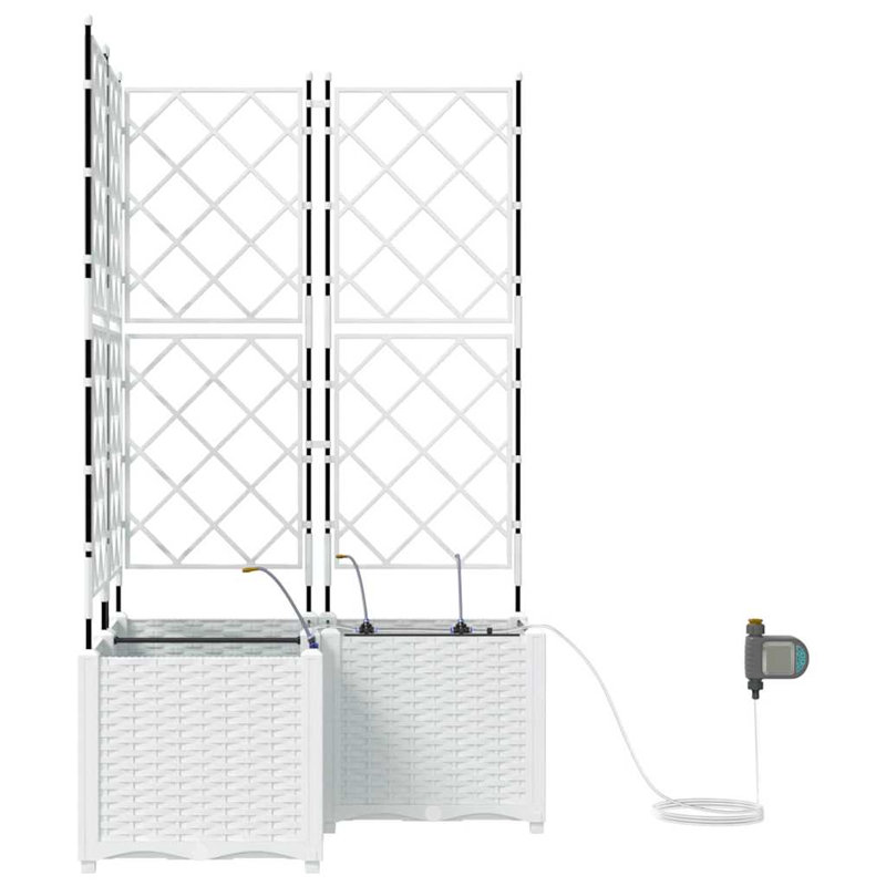 Garden Planters White 142 Cm Steel, White, 142cmH x 80cmW x 80cmD