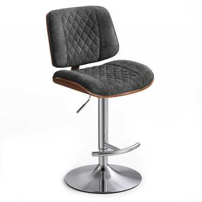 Tabouret de bar pivotant à hauteur réglable, siège en tissu de chenille avec structure en métal pour comptoir de cuisine (vert, ensemble de 2)