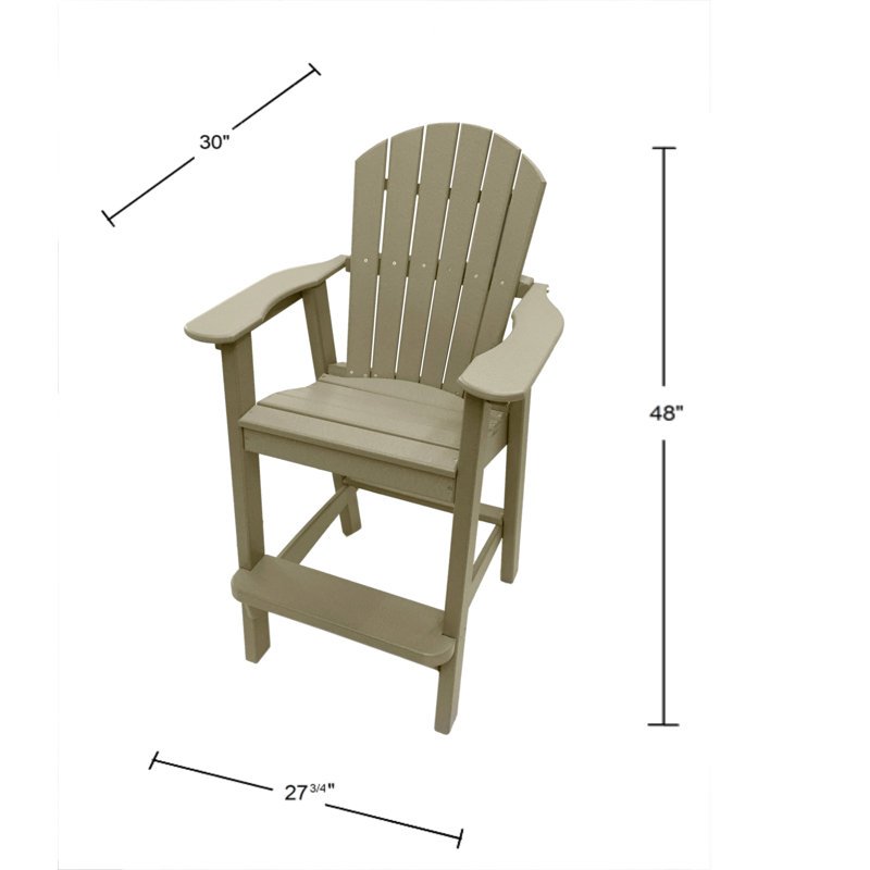 Ansel Tall Adirondack Chairs with Table - Poly Outdoor Furniture, Weather