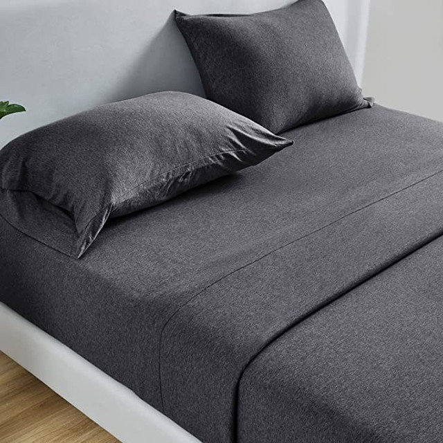  Taie d'oreiller unie 100% coton, Grand, gris