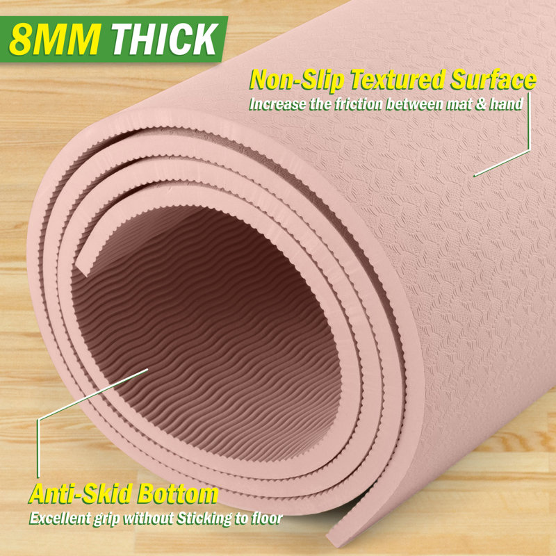 wakeman Yoga Mat, Pink