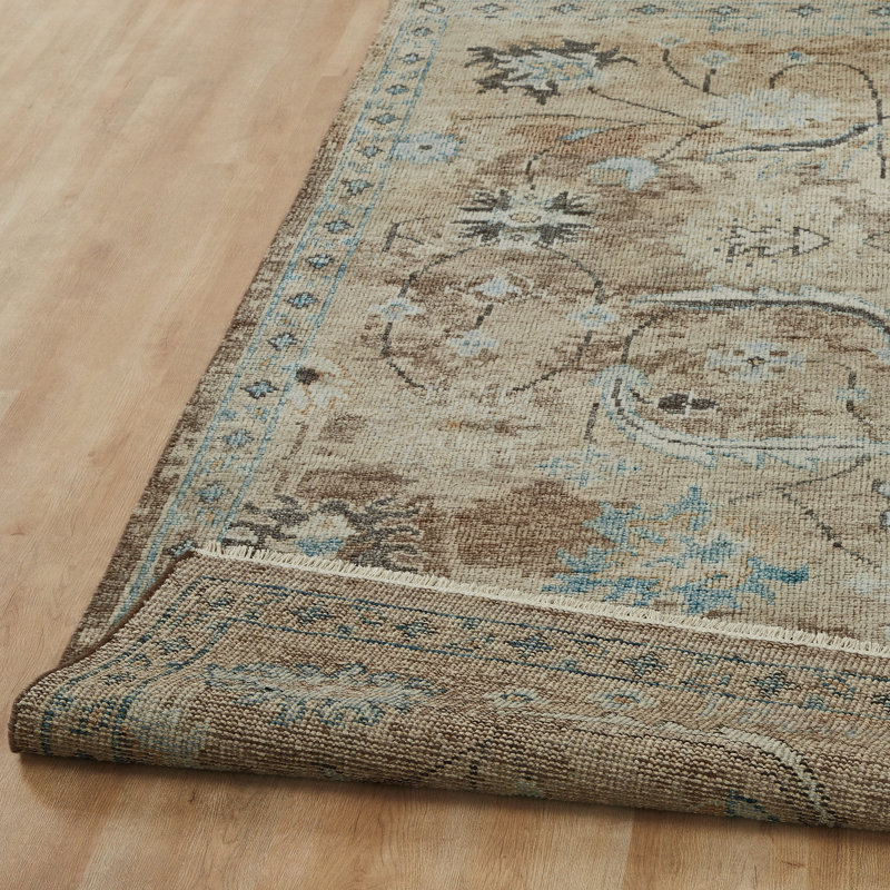 Oushara Hand Knotted Wool Oriental Area Rug, Rectangle 2' x 3'