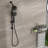 Matte Black Shower System Featuring 4.7" Showerhead, 7 Hand And Adjustable Fixtures