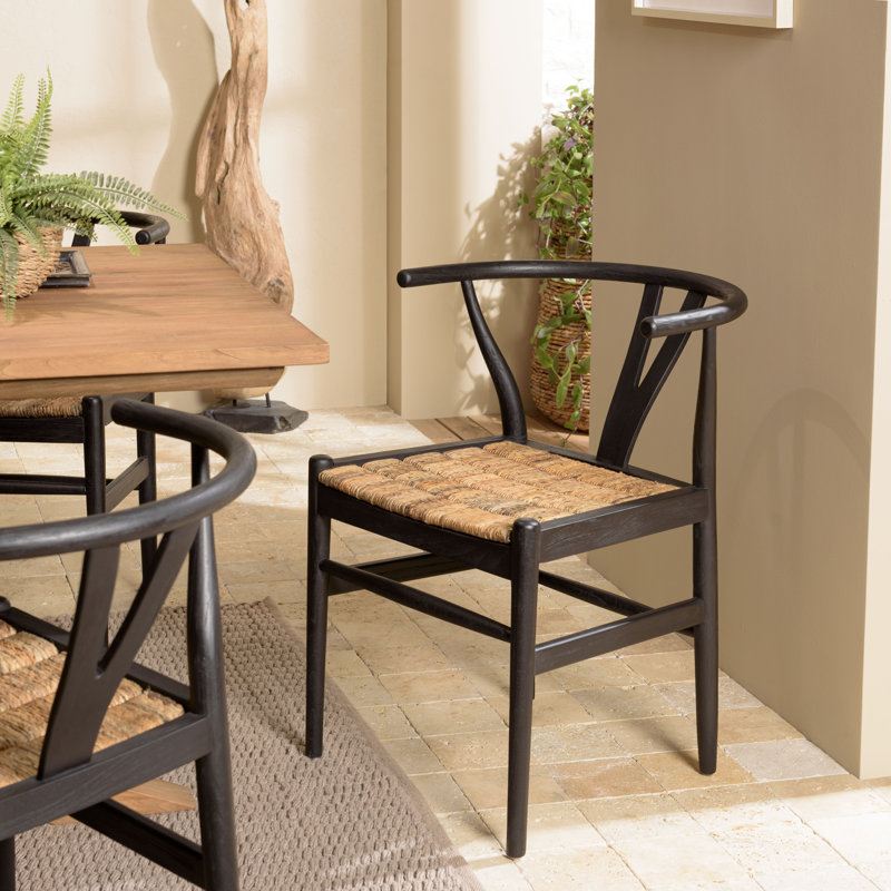 Allerton 47cm H Solid Wood Armchair in Brown, Black