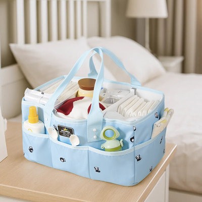Organisateur de couches portatif avec diviseurs amovibles, rangement pour chambre de bébé grande capacité