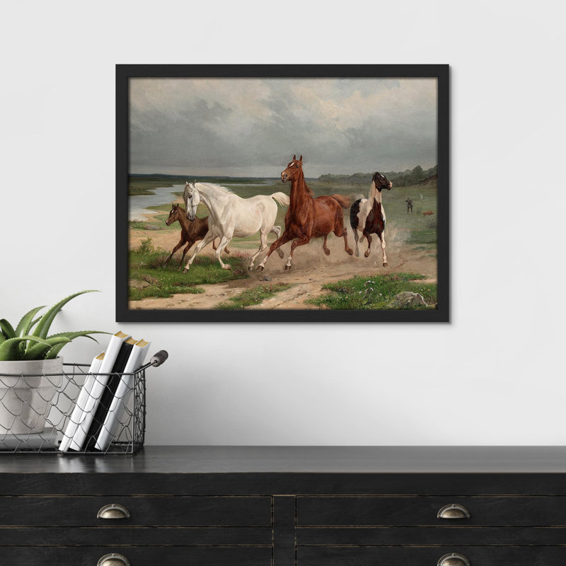 "Course à pied de campagne" sur papier, Noir, H 11 po x l 14 po