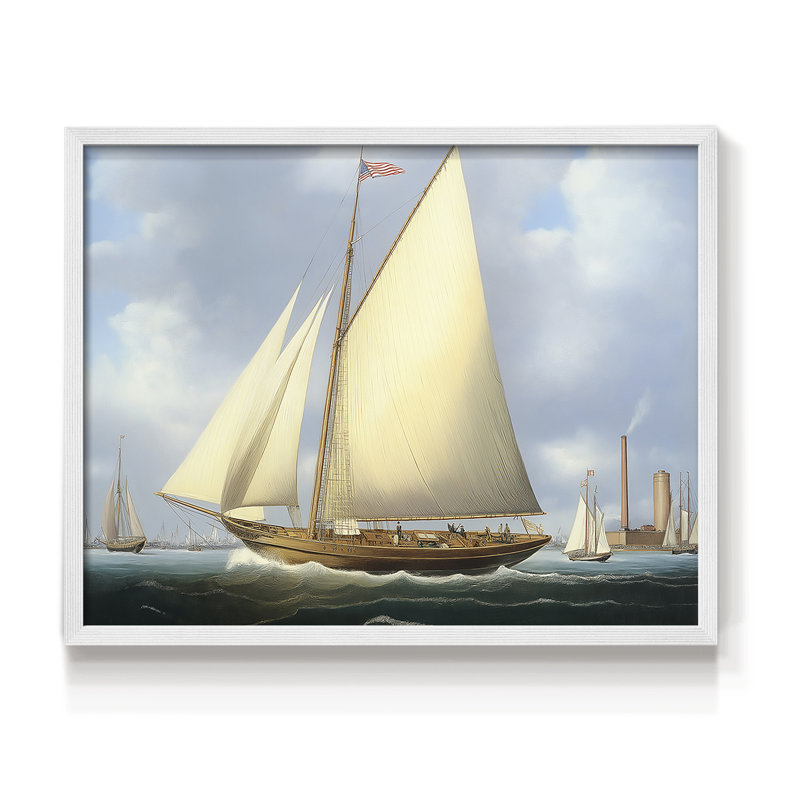 Série nautique-C III - Reproduction encadrée - Restickable, H 22 po x l 28 po, Blanc