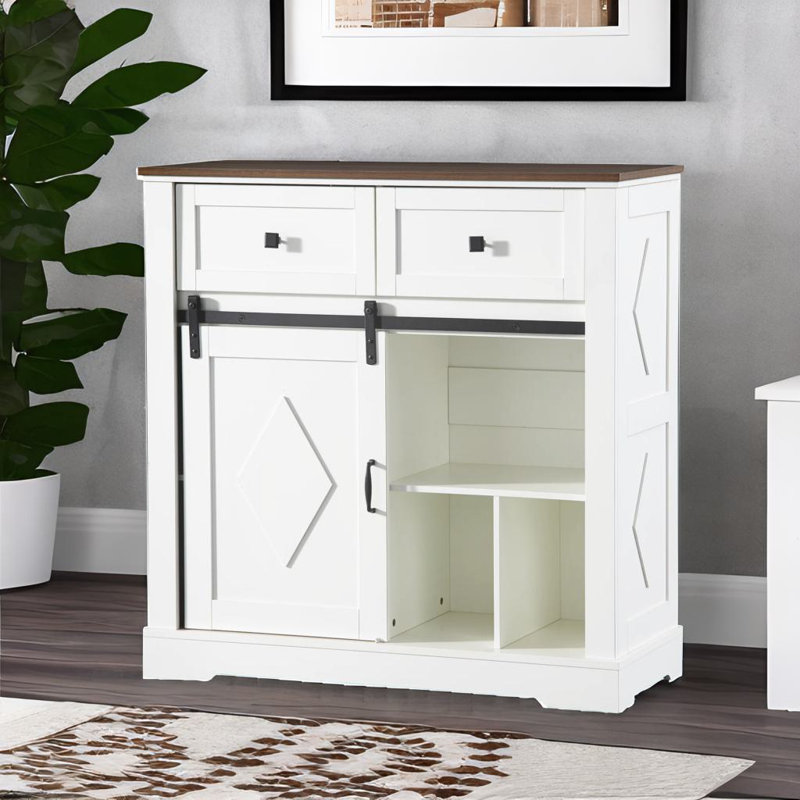Armoire de rangement 39 "à porte de grange coulissante 39"