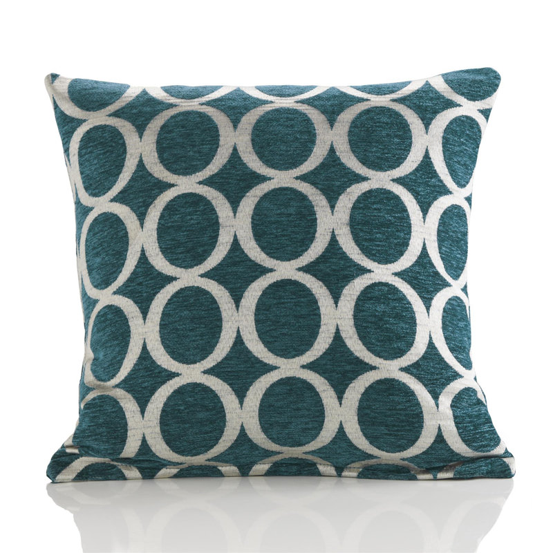 Broward Oh Cushion Cover, 45 x 45cm, Teal, Polyester/Polyfill
